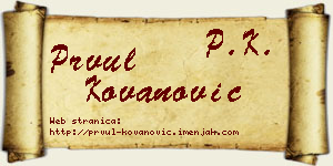 Prvul Kovanović vizit kartica